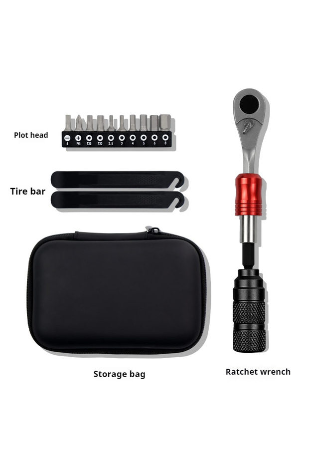 GongJuZu black ENLEE Ratchet Wrench Tool Set Socket Multi-Function Tool Repair Tool Box Repair Mount