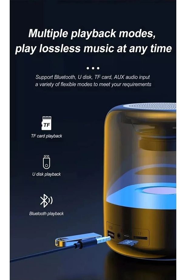Hoparlörü Bluetooth Hoparlör Kablosuz Speaker Ses Bombası Radyo-usb-tf Giriş - 6