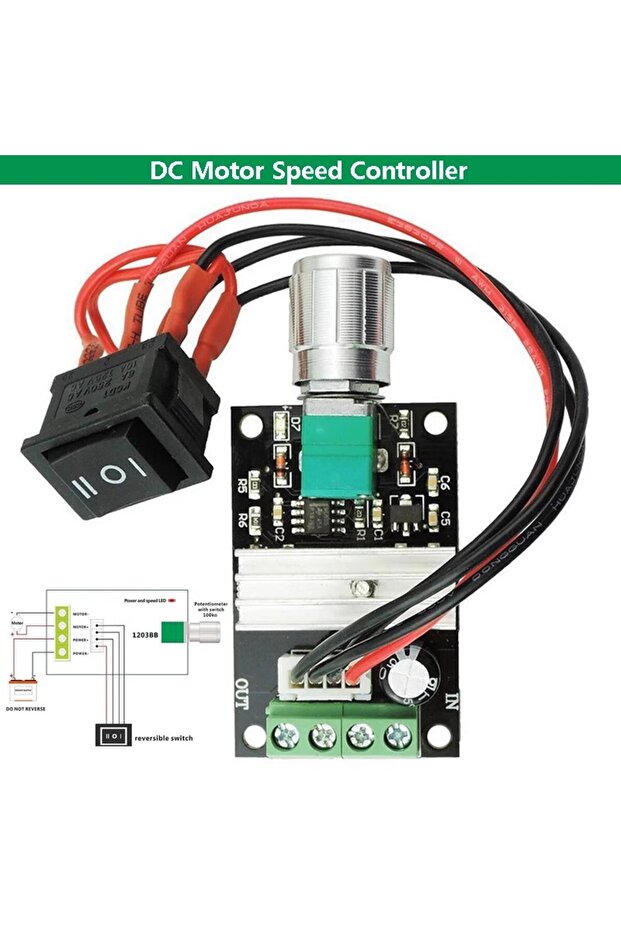 DC 6V-28V 3A PWM DC Motor Speed Controller Regulator Motor Speed Controller with Start Stop Switc...