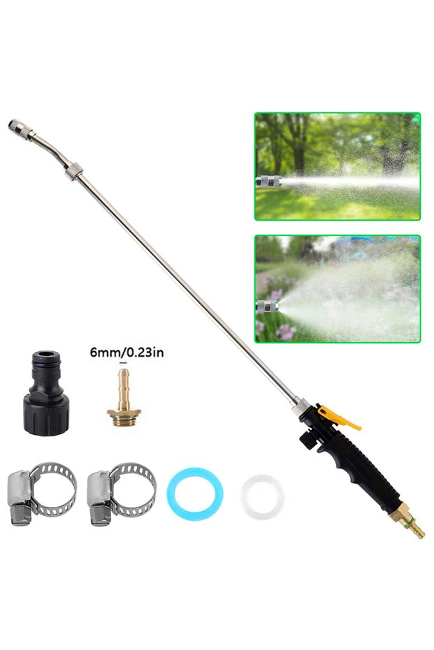 black Sprayer Wand 29 Inch Stainless Steel 3/8" Brass Barb Watering Wand Adjustable Spray Wand Repla