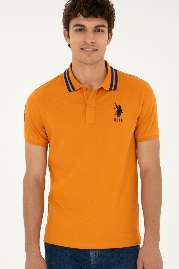 Men's Slim Fit Polo Neck Tile Basic T-Shirt 50279569-Vr031
