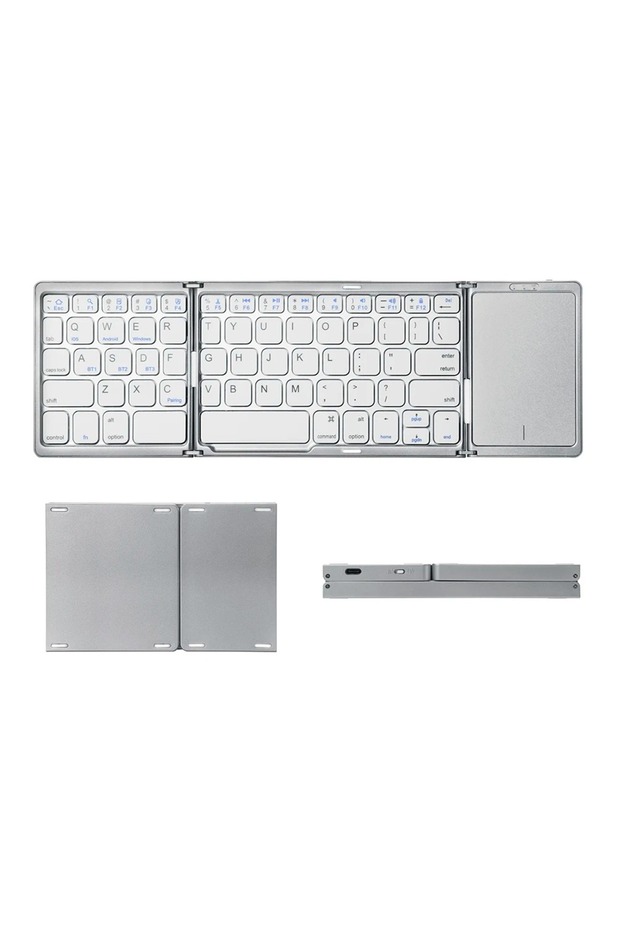 B089T Triple Folding Keyboard Mouse Button Mini Wireless Bluetooth Touchpad Multi-Device Portable... - 6