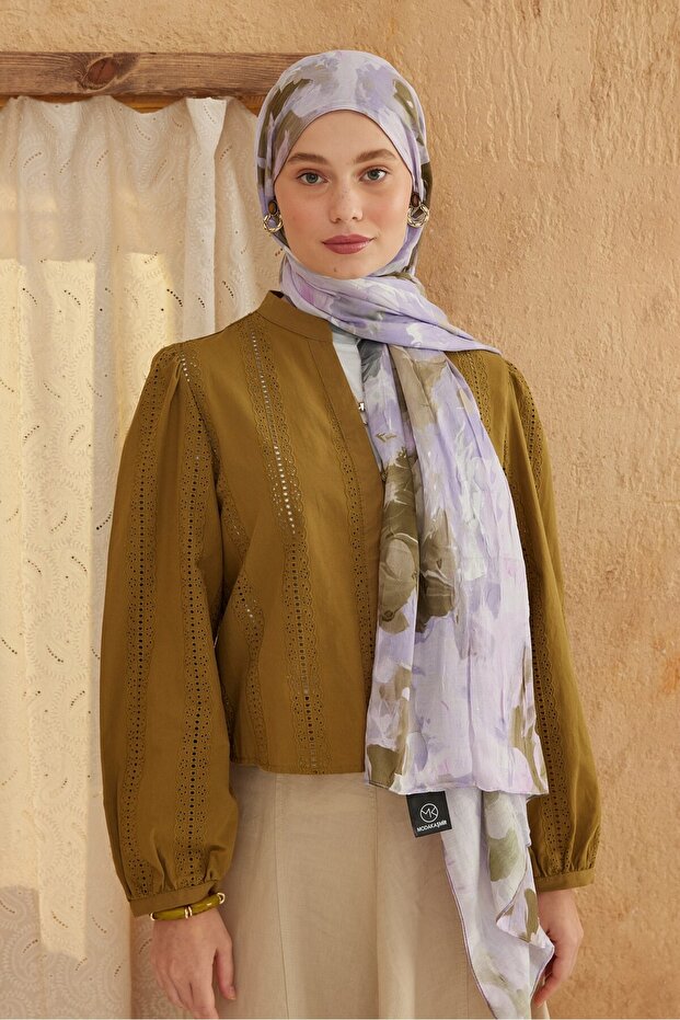 Watercolor Abstract Pattern Bamboo Shawl