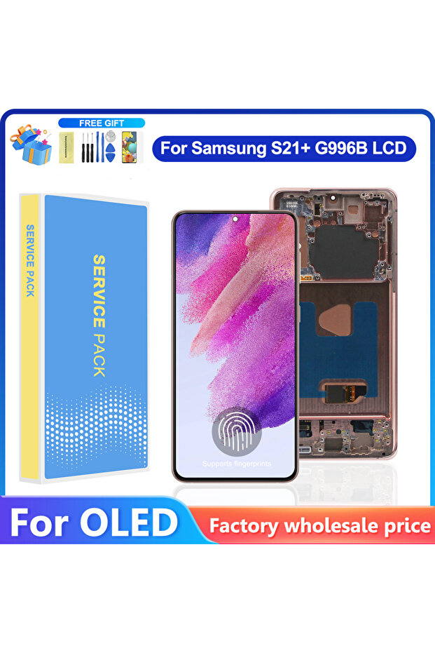 Sliver With Frame For AMOLED For S21 Plus LCD Display Touch Screen Digitizer Assembly For S21+ G99