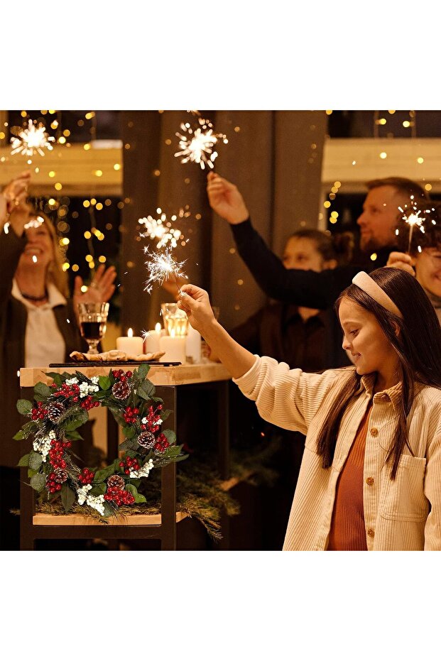 1adet 30 Cm El Yapımı Kokina Red Berry Yılbaşı Süs , Ev Parti Kış Noel Yılbaşı Süsü - 7