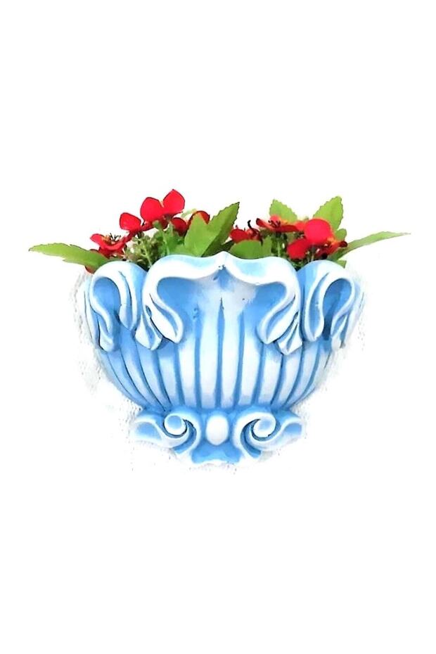 Wall Ornament Flower Pot, Decor Flower Pot Silicone Mold K-488, Polyester Stone Powder Plaster Mold