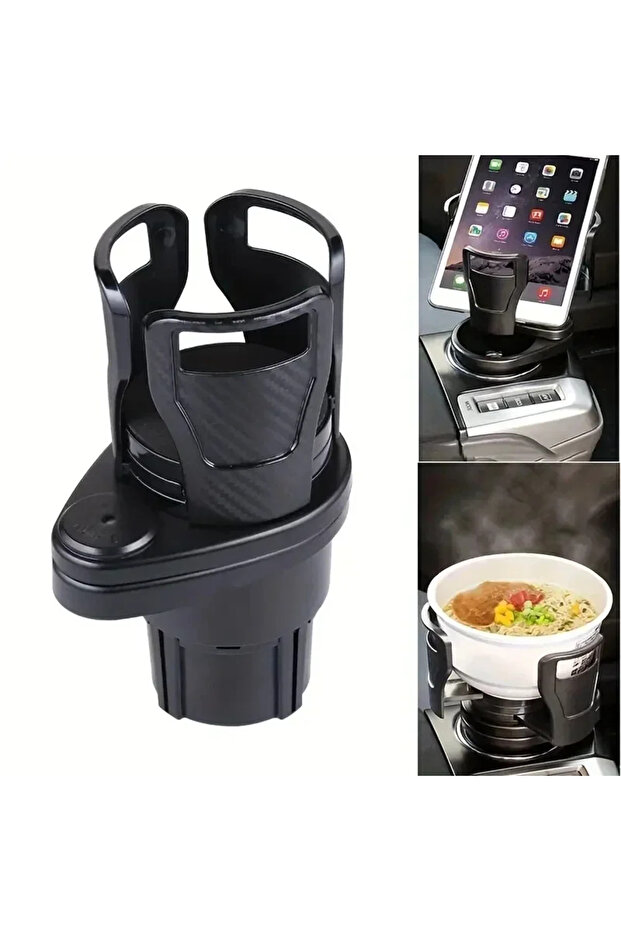 Black VIKEFON Adjustable 360 Rotating Car Cup Holder Multifunction Dual Cup Holder Expander Adapter
