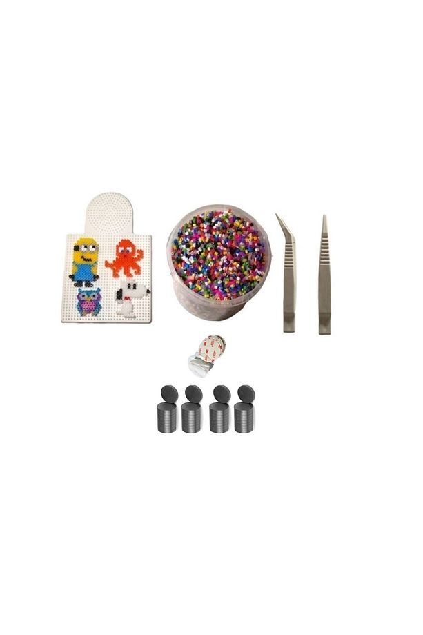 5mm Midi Boy Ütü ile Yapışan Boncuk Seti 6000 boncuk + Kalıp + 2 cımbız + 50 adet yapışkanlı magnet - 5