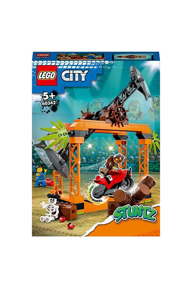 City Shark Attack Stunt Competition 60342 - Creative Toy Construction Set (122 Pieces)