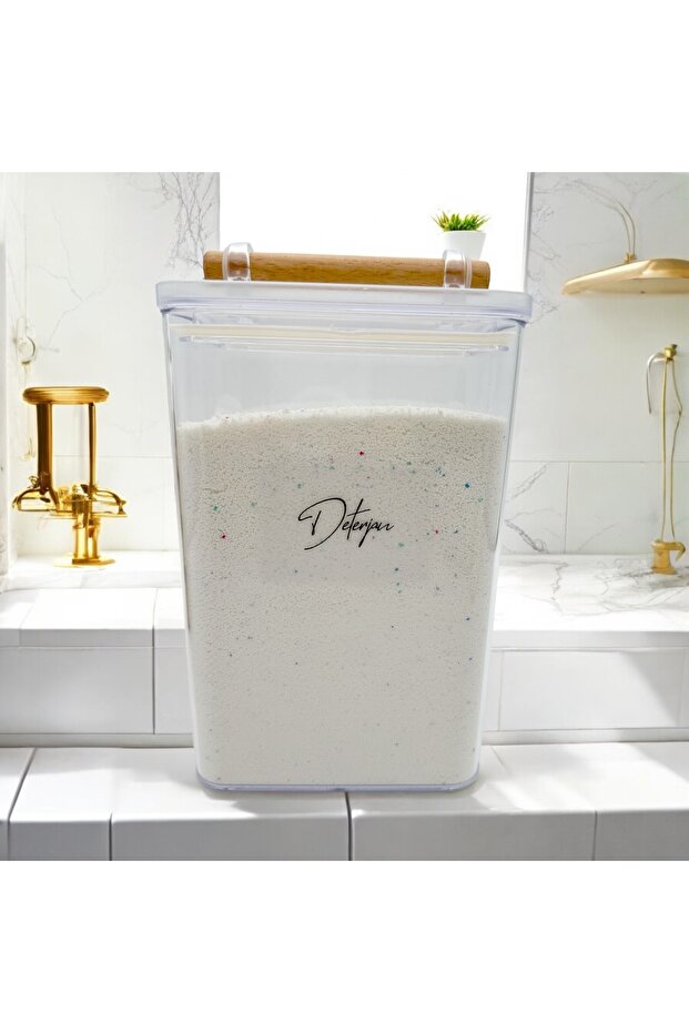 Ahşap Kulplu Deterjan Kavanozu 2000ML - 1