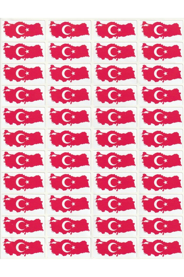 Türkiye's Map 29 October Sticker Set 4X2Cm Republic Day Celebration Label Nsti0072