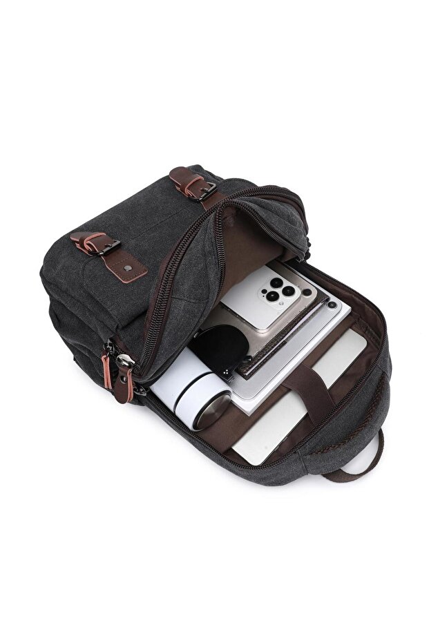 حقيبة ظهر رجالية متوسطة - قماش قماش 1319 - 6