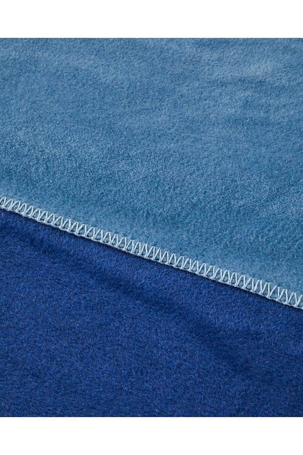 Plain Pamuklu Tek Kişilik Battaniye 150x200 cm Indigo-Mavi - 2