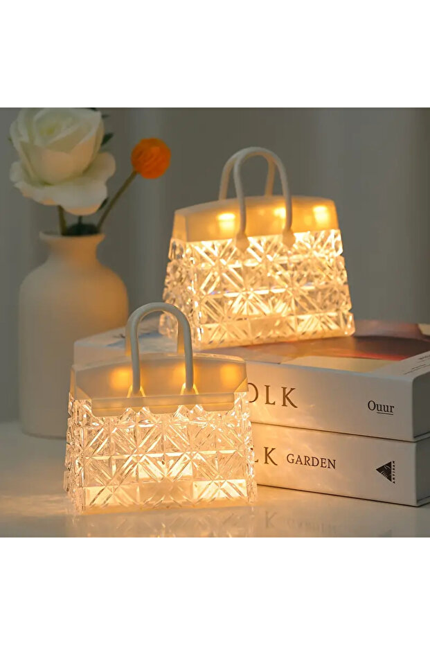 Crystal Tote LED Night Light Battery Powered with 3D Visual Effects, Create a Cozy Atmosphere, Su... - 2