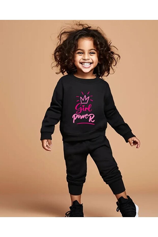 Girl's Top and Bottom Tracksuit Set