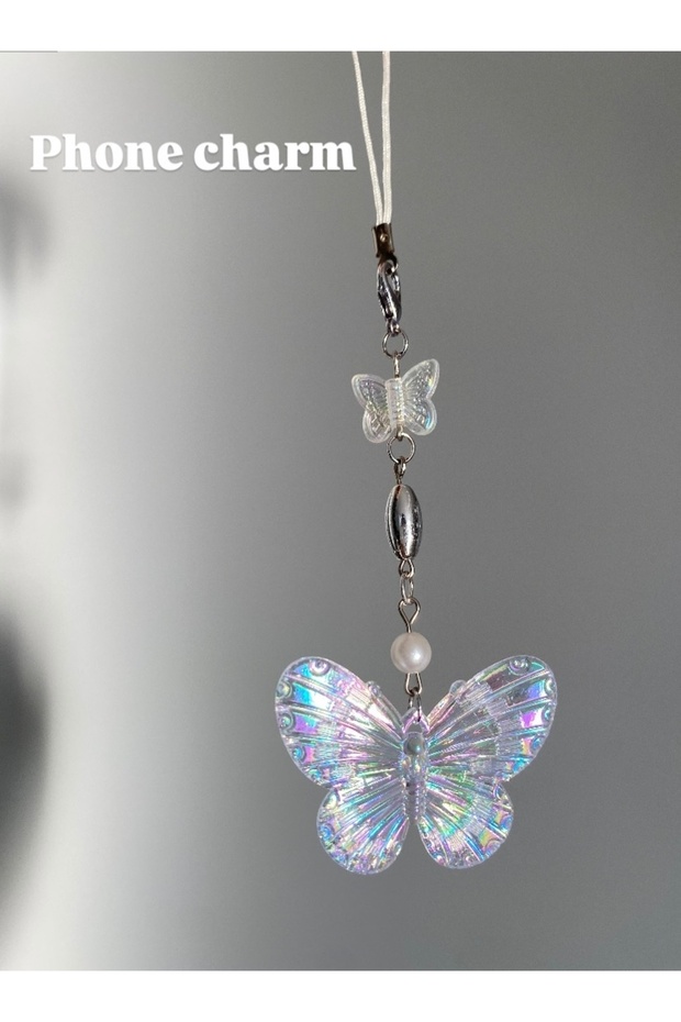 Fairycore Butterfly Phone Charm Beaded Phone Accessory