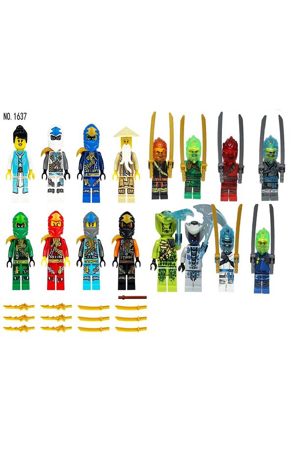 16 adet ninja go yapı taşları uyumlu - 1