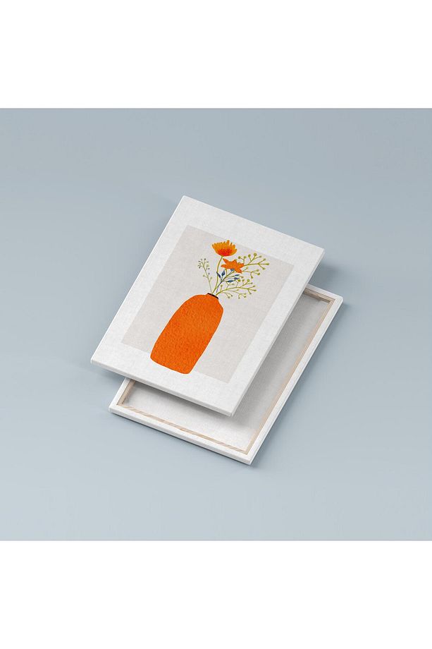 Bohem Kır Çiçekleri Kanvas Duvar Tablosu 3'lü Tablo Seti 40x55cm Minimal Floral Canvas - 2
