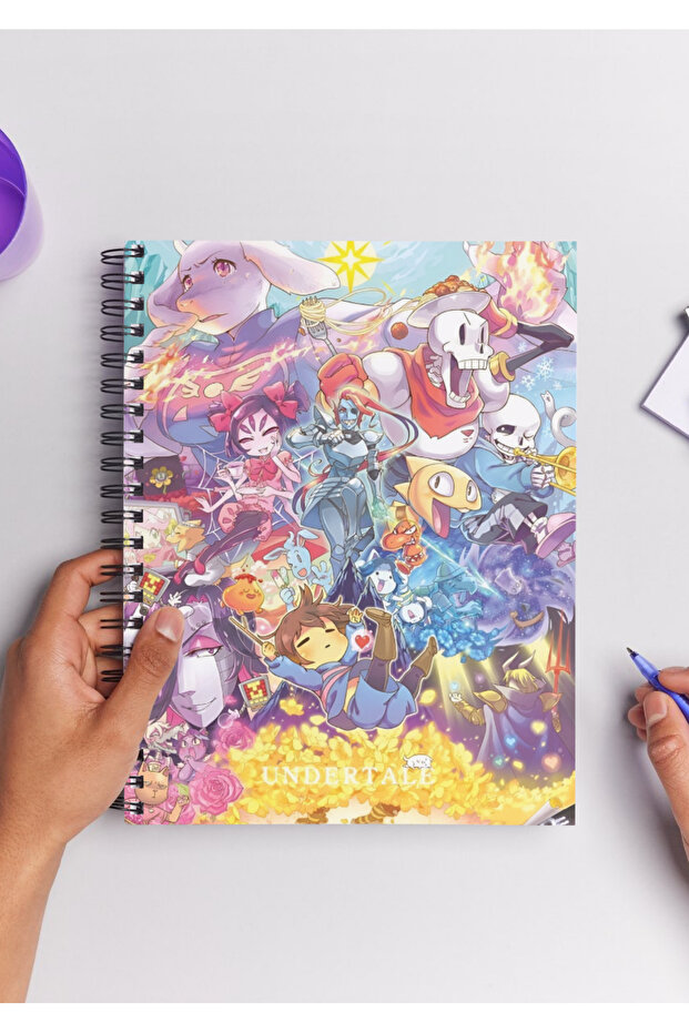 Undertale Anime Spiral Notebook مقاس A5 (50 ورقة)