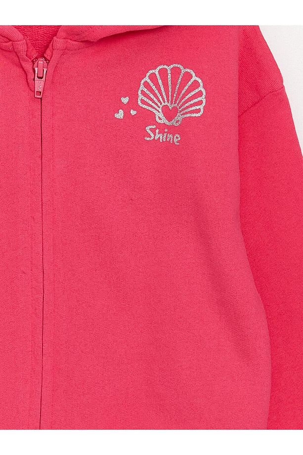 LCW baby Kapüşonlu Uzun Kollu Kız Bebek Fermuarlı Sweatshirt - 6