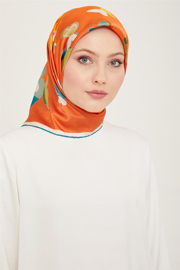 Obje منقوش Twill حرير وشاح 24Ya9146 33 02