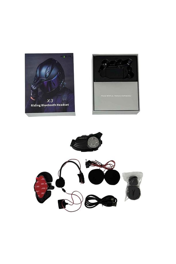X3 Kameralı  Motosiklet Kask Bluetooth Intercom Seti - 5