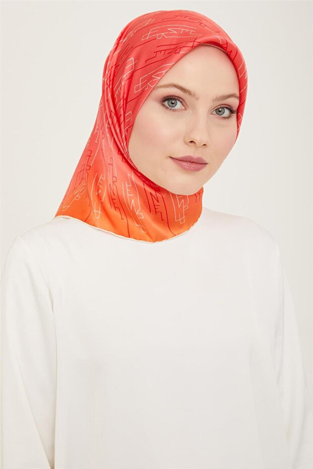وشاح كلاسيكي منقوش تويل حرير 24Ya9142 53 81