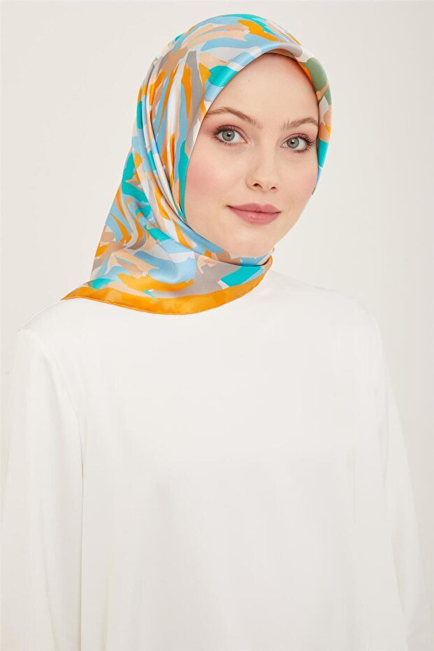 Obje منقوش Sura حرير Eşarp 24Ya9141 81 51