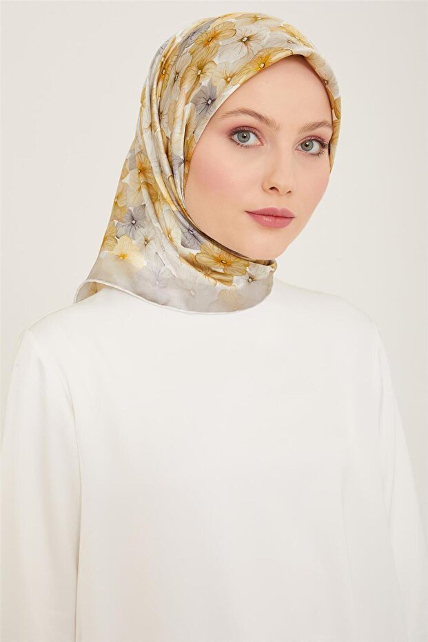 Floral Print Twill Silk Scarf 24Ya9108 83 34