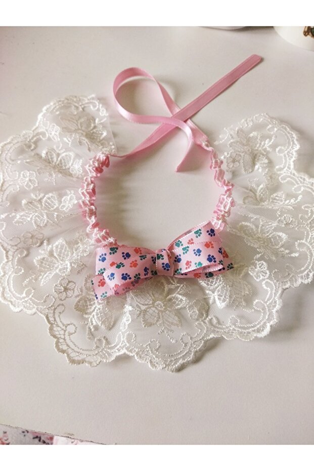 Handmade Cat And Small Dog Collar Leash White