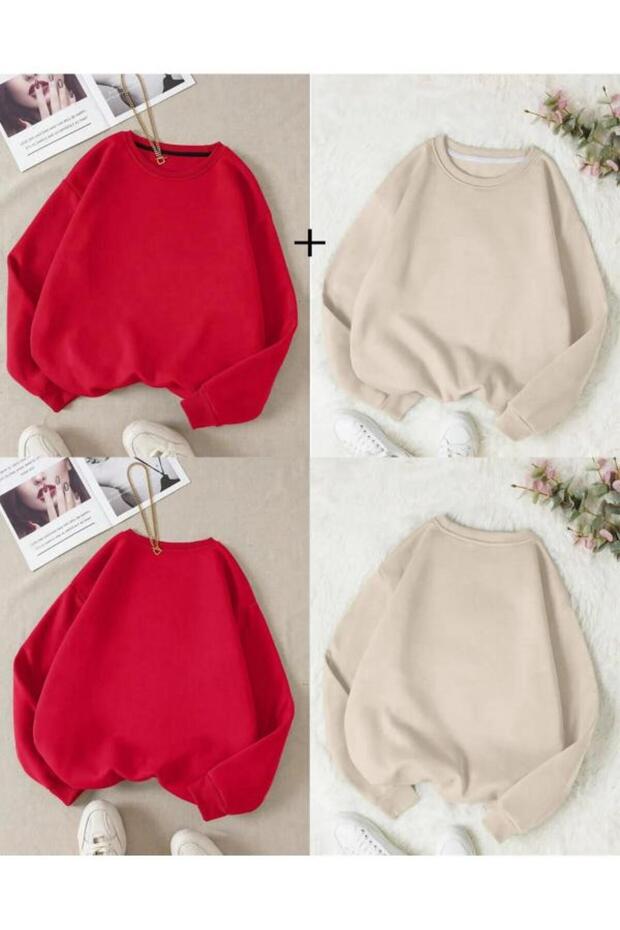 Unisex Basic Sweatshirt - Red Beige - 1