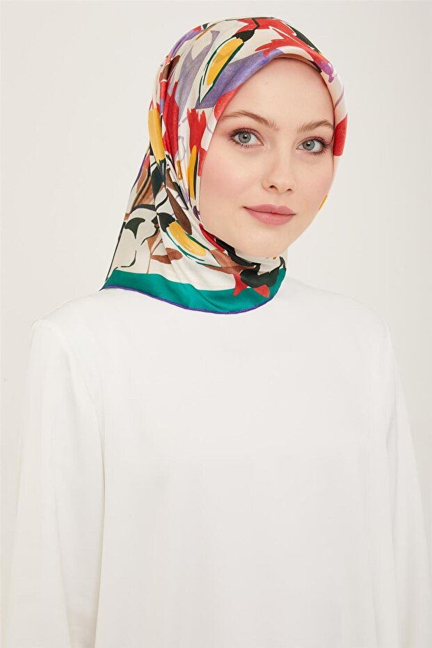 Floral Print Twill Silk Scarf 24Ya9153 52 82