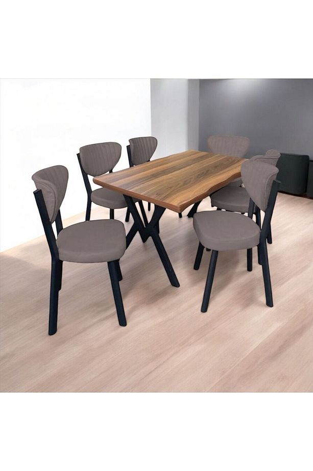 Yemek Masası Takımınıda 100% MDF MASA 6 ADETELMA SANDALYA - 2