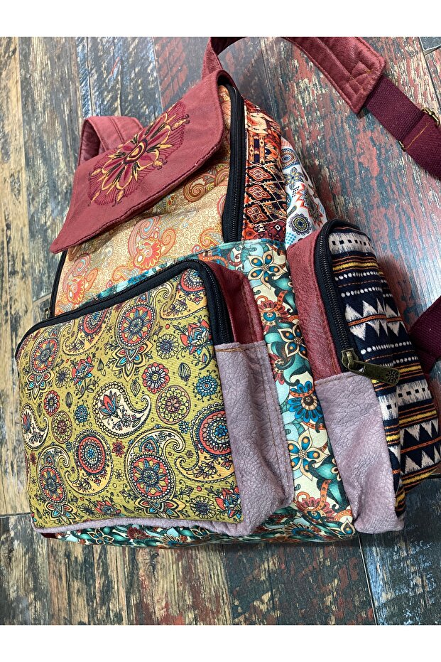 حقيبة ظهر بتصميم بوهيمي عرقي مقاومة للماء - 3