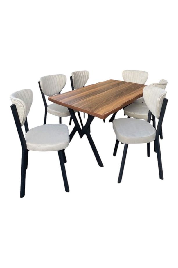 Yemek Masası Takımınıda 100% MDF MASA 6 ADETELMA SANDALYA - 4