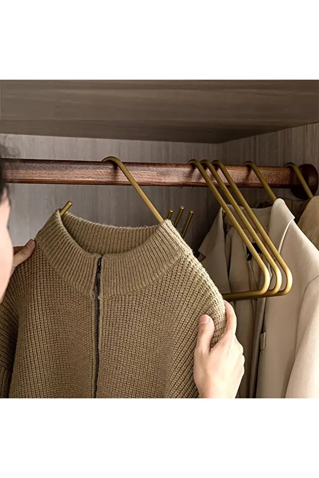 6 Pieces Triangle Gold New Style Hanger Clothes Hanger Clothes Hanger Metal Modern Hanger Shawl Pants Hanger