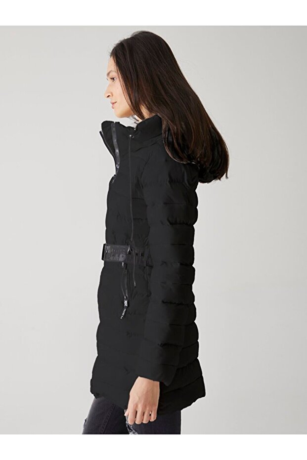 Kemerli Siyah Ceket - 4