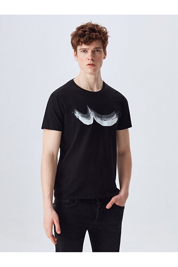 Logolu Siyah T-shırt - 2