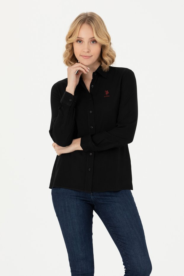 Women's Black Long Sleeve Shirt 50277629-Vr046