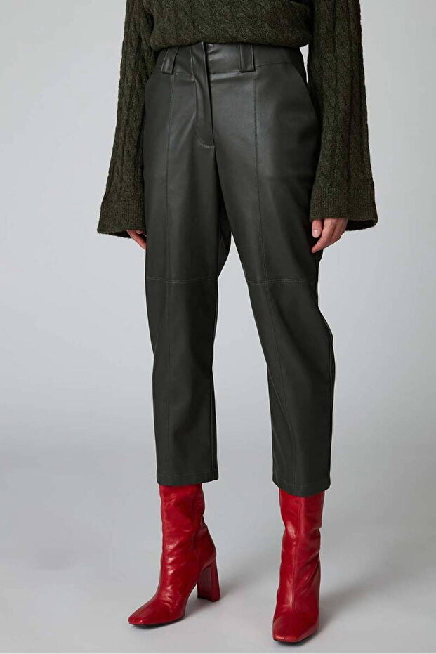 DİKİŞLİ DERİ PANTOLON - 1