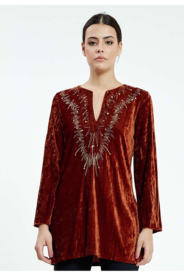 BLUZĂ REGULARĂ CU MÂNĂ LUNGĂ SER2073KHV - 4