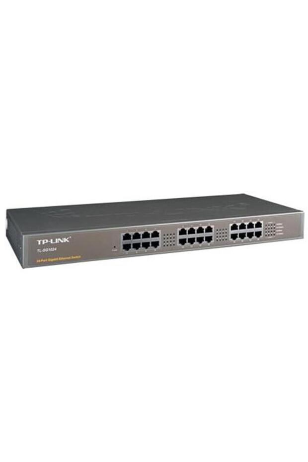 محول شبكة تي بي-لينك TL-SG1024D بـ24 منفذًا وسرعة 10-100-1000 ميجابت في الثانية مع هيكل فولاذي قابل للتركيب على الرف