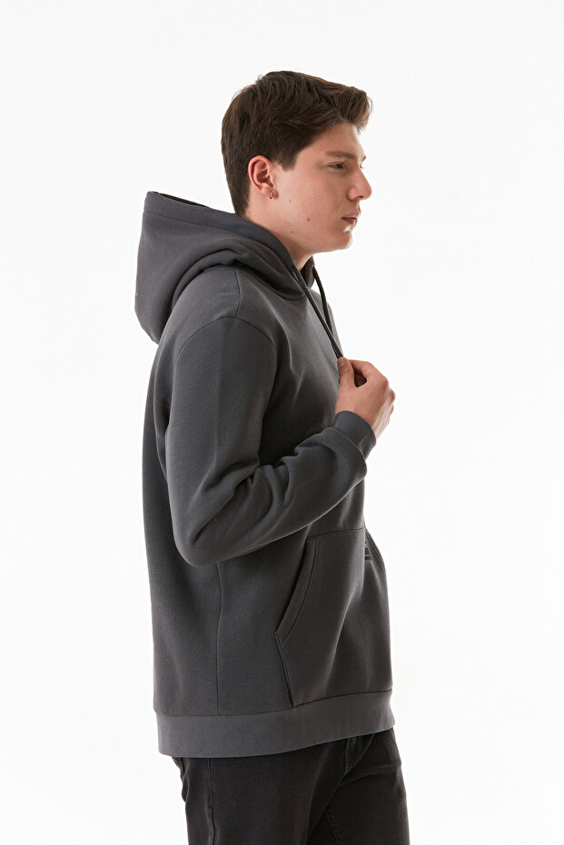 Basic-Kapuzenpullover mit Kängurutasche - 4