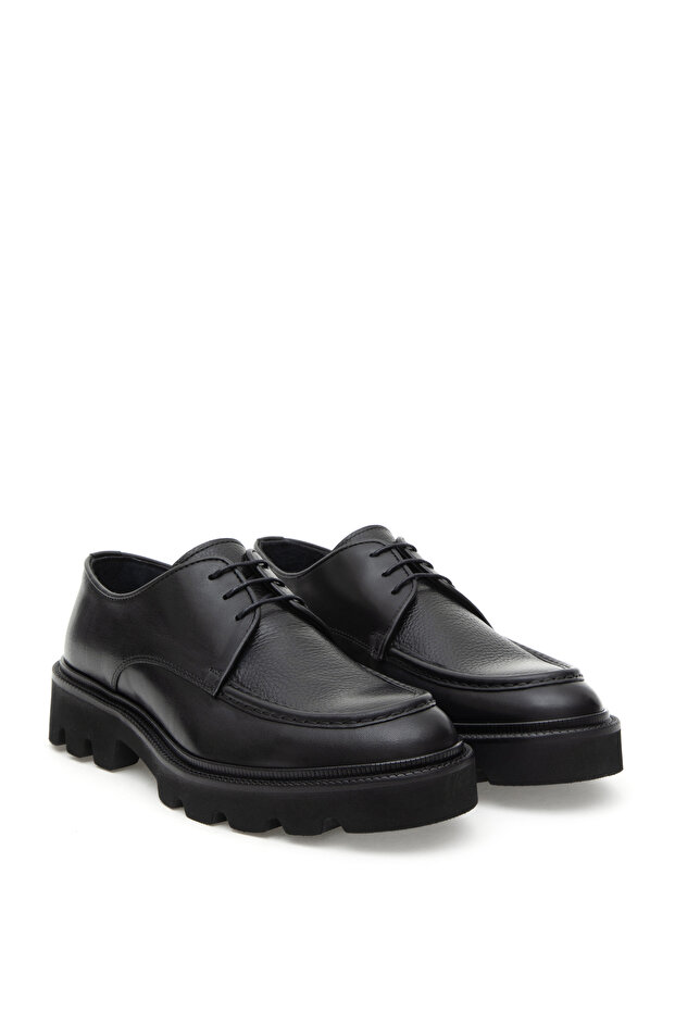Black Eva Sole 100% Leather Smart Casual Shoes 50295678-Vr046
