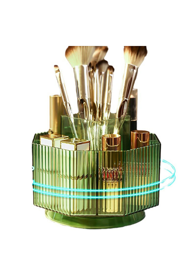 1 Pcs Multifunction Rotating Makeup Brush Storage Box Lipstick Storage Rack Desktop Large Capacity... - 4