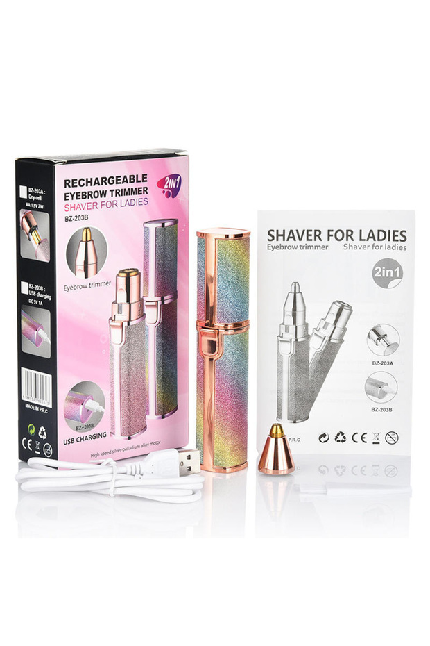 New Electric Facial Hair Removal Epilator Eyebrow Lipstick Shape Painless Facial Sensitive Areas ...