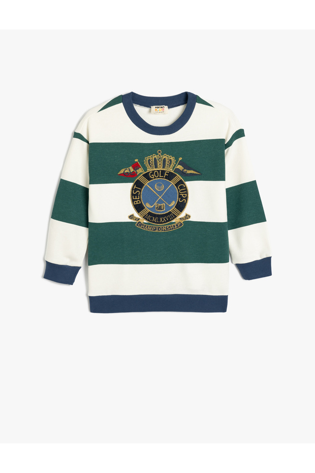 Oversize Sweatshirt Long Sleeve Crew Neck with Appliqué Detail