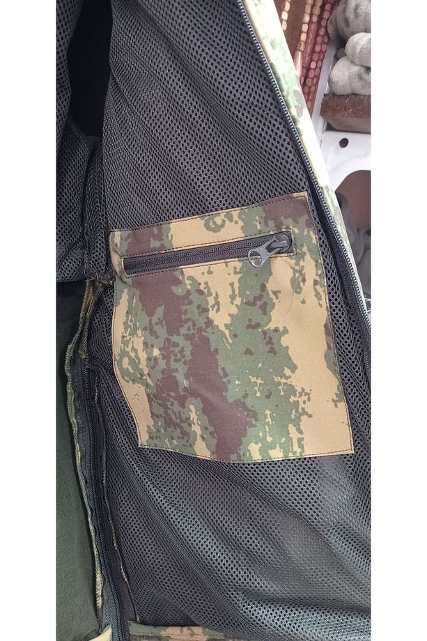Kamuflaj Softshell Çok Cepli Kapişonlu İç Polarlı  TAktikal Mont - 7