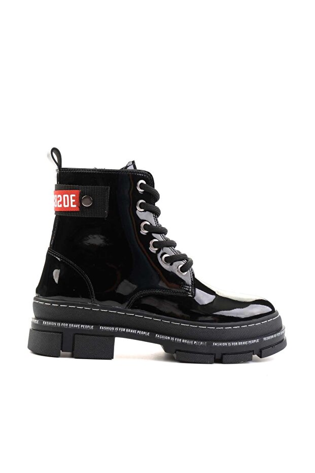 Siyah Rugan Kadın Bot & Bootie K02643163508 - 3