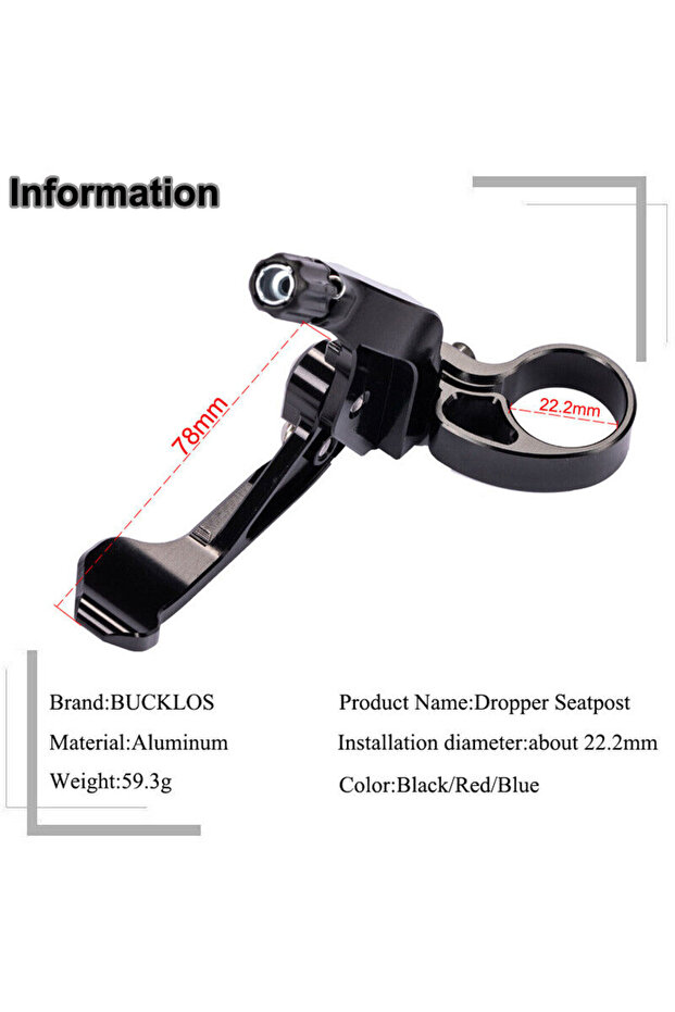 BUCKLOS Telescopic Seatpost Controller MTB Dropper Seat Post Lever Bicycle Seat Shock Remote Leve... - 4